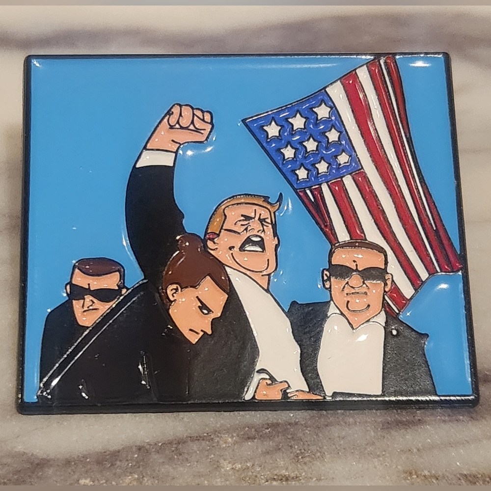Keep Fighting Tump enamel pin